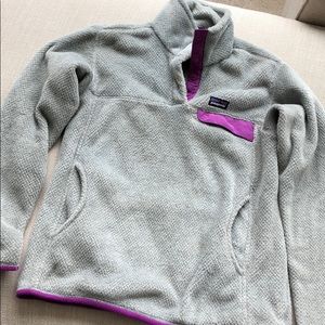 Gray and purple Patagonia fleece Size M